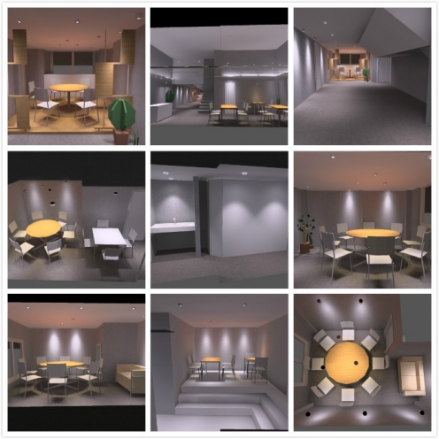 江門五香咀餐廳燈光模擬-光柏士餐飲照明