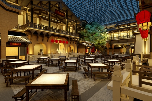 餐飲店面裝飾設計--光柏士照明餐廳空間設計