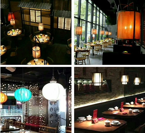 專業餐飲定制燈具，定制餐飲竹藝燈，餐飲裝飾燈吊燈