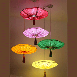 中式布藝餐廳吊燈