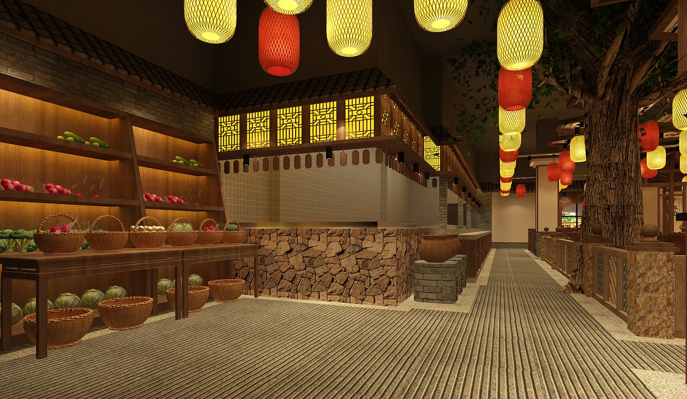 爺爺的土缽菜新店燈光布局燈光改造案例--光柏士餐飲照明