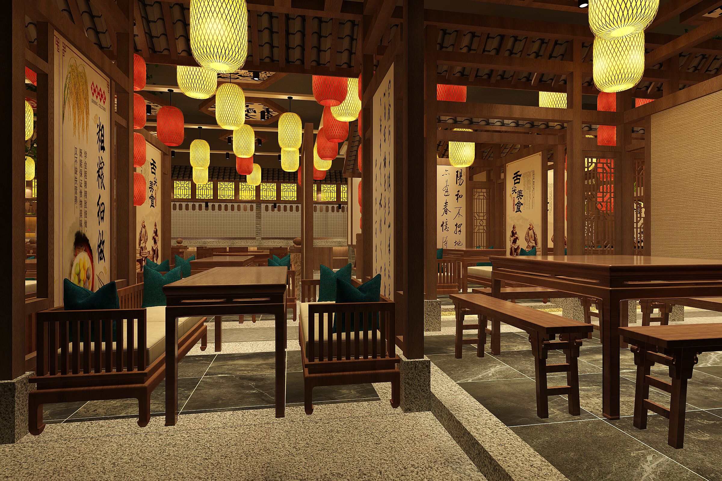 爺爺的土缽菜新店燈光布局燈光改造案例--光柏士餐飲照明