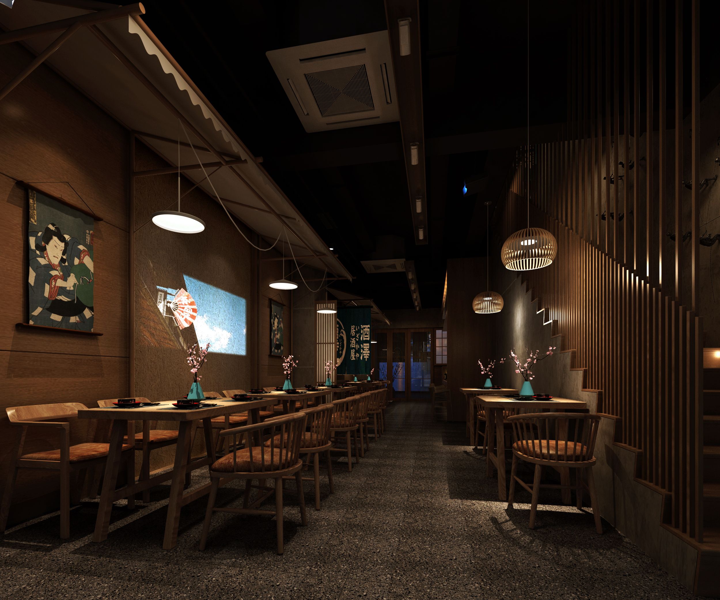 日式居酒屋餐廳燈光改造布局--光柏士餐飲照明燈光改造方案