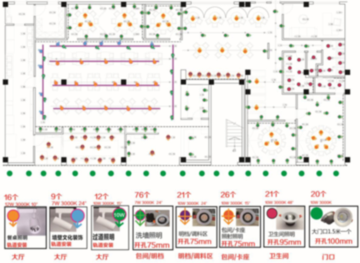 牛大哈潮汕火鍋餐廳燈光設計餐廳燈具安裝案例--光柏士餐飲照明燈光設計
