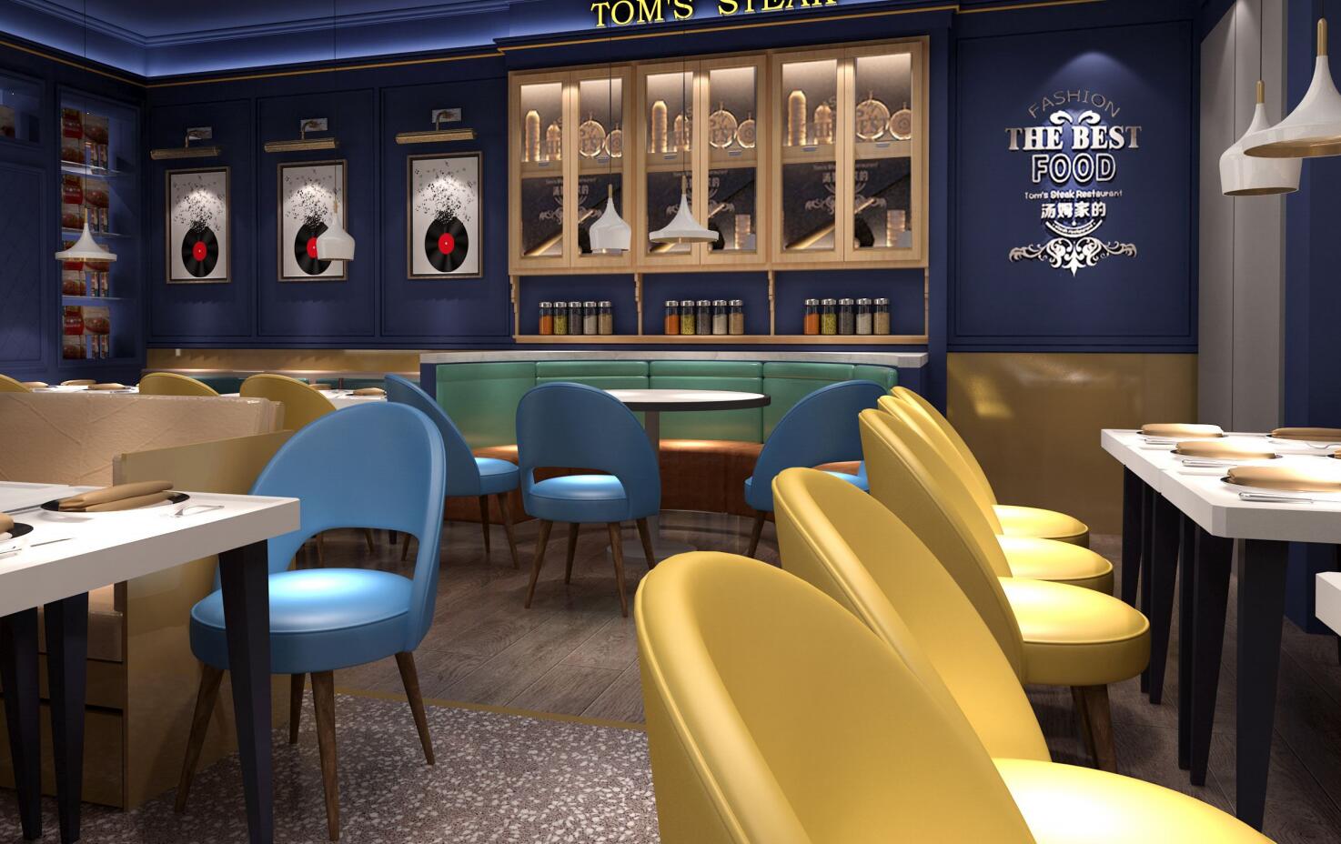 山東威海東方豪客牛扒披薩餐飲店餐廳燈具定制