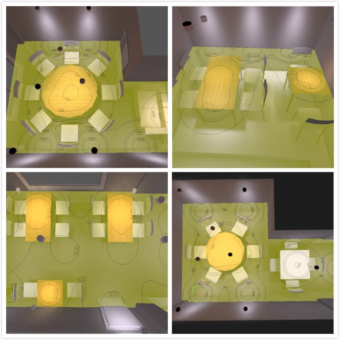 江門五香咀餐廳燈光模擬-光柏士餐飲照明