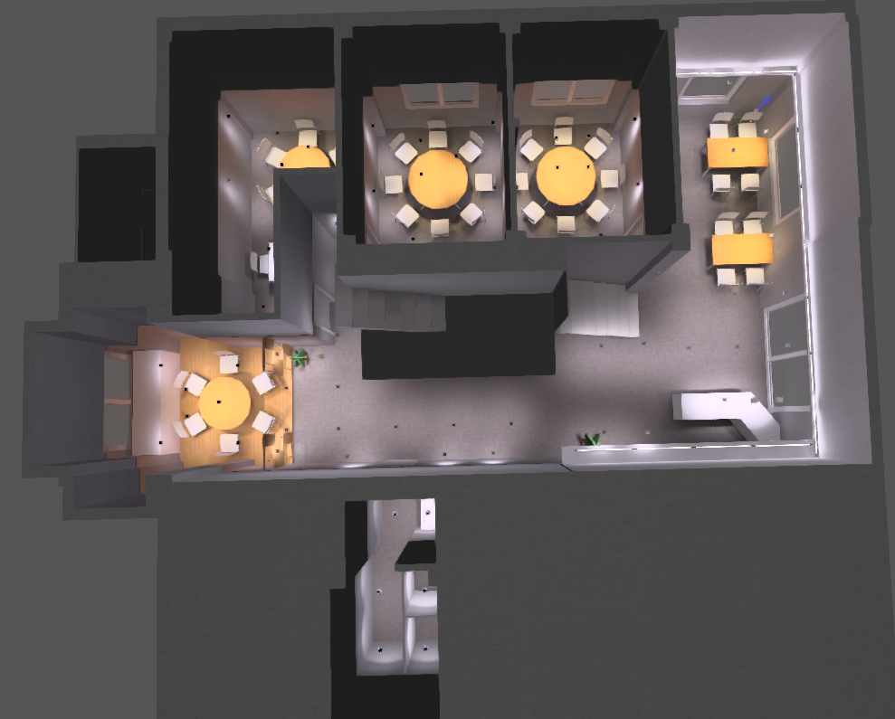 江門五香咀餐廳燈光模擬-光柏士餐飲照明